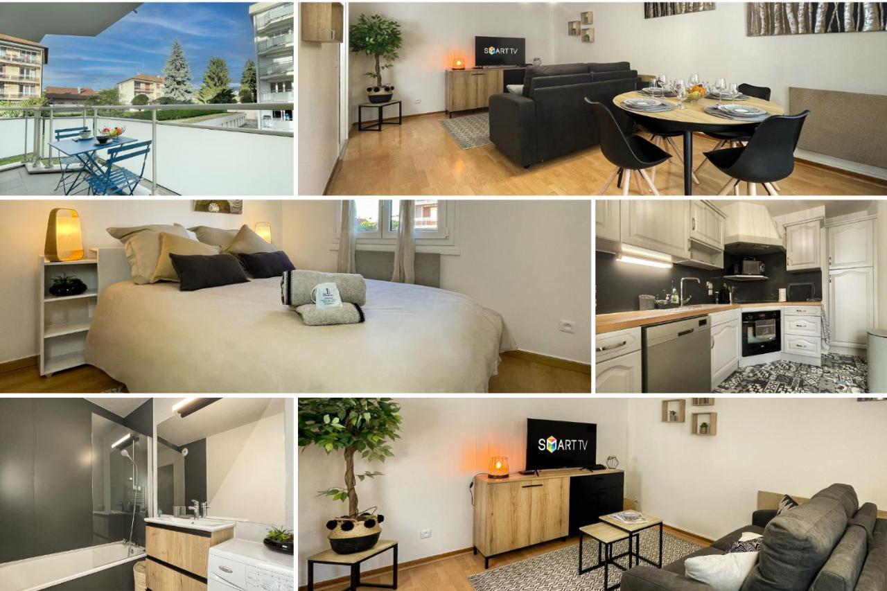 Homey Wood - New - Appartement Avec Une Chambre - Parking Prive Gratuit - Balcon Prive - A 5 Min De La Gare Pour Rejoindre Geneve Annemasse Eksteriør bilde